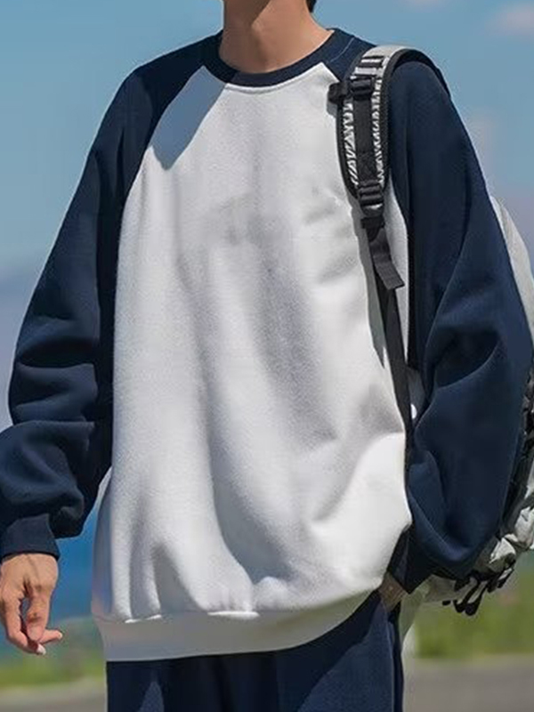 Men's Contrast Color Raglan Long Sleeve Tee-1