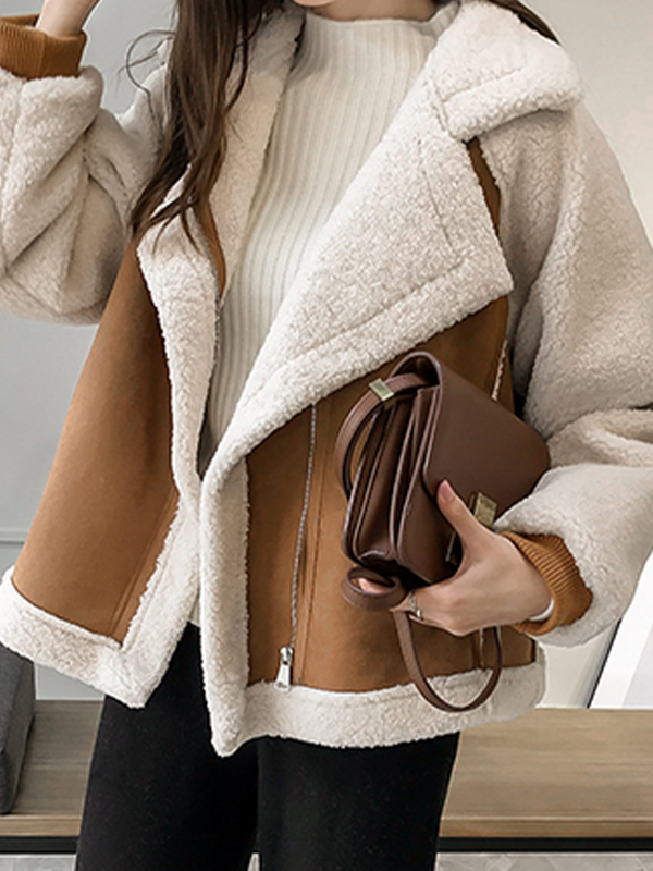 Lambswool Suede Patch Loose Jacket-4