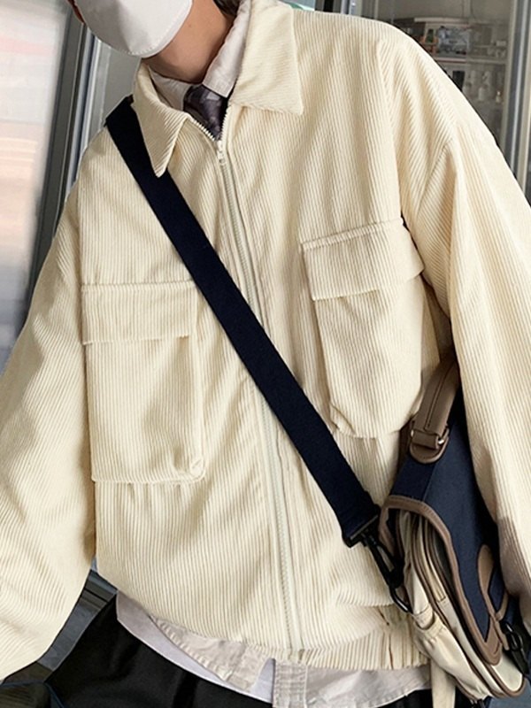Men's Zip Up Corduroy Jacket-2