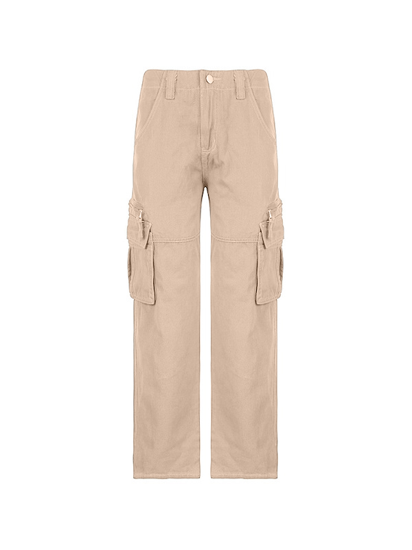 Washed Vintage Baggy Cargo Jeans-4