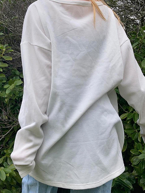 Heart Print Baggy Oversized Long Sleeve Tee-1