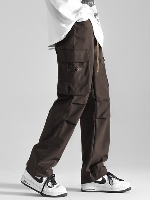 Men's Ruched Vintage Straight Cargo Pants-1