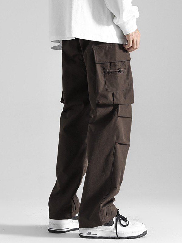 Men's Ruched Vintage Straight Cargo Pants-2